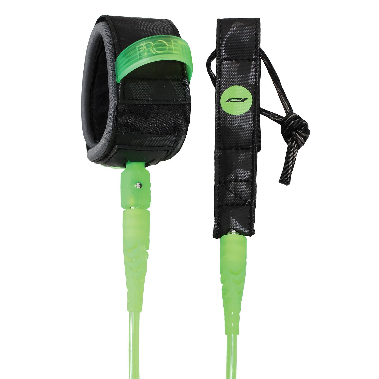 Pro-Lite Comp Double Swivel Surfboard Leash - 6'0"/Lime Green