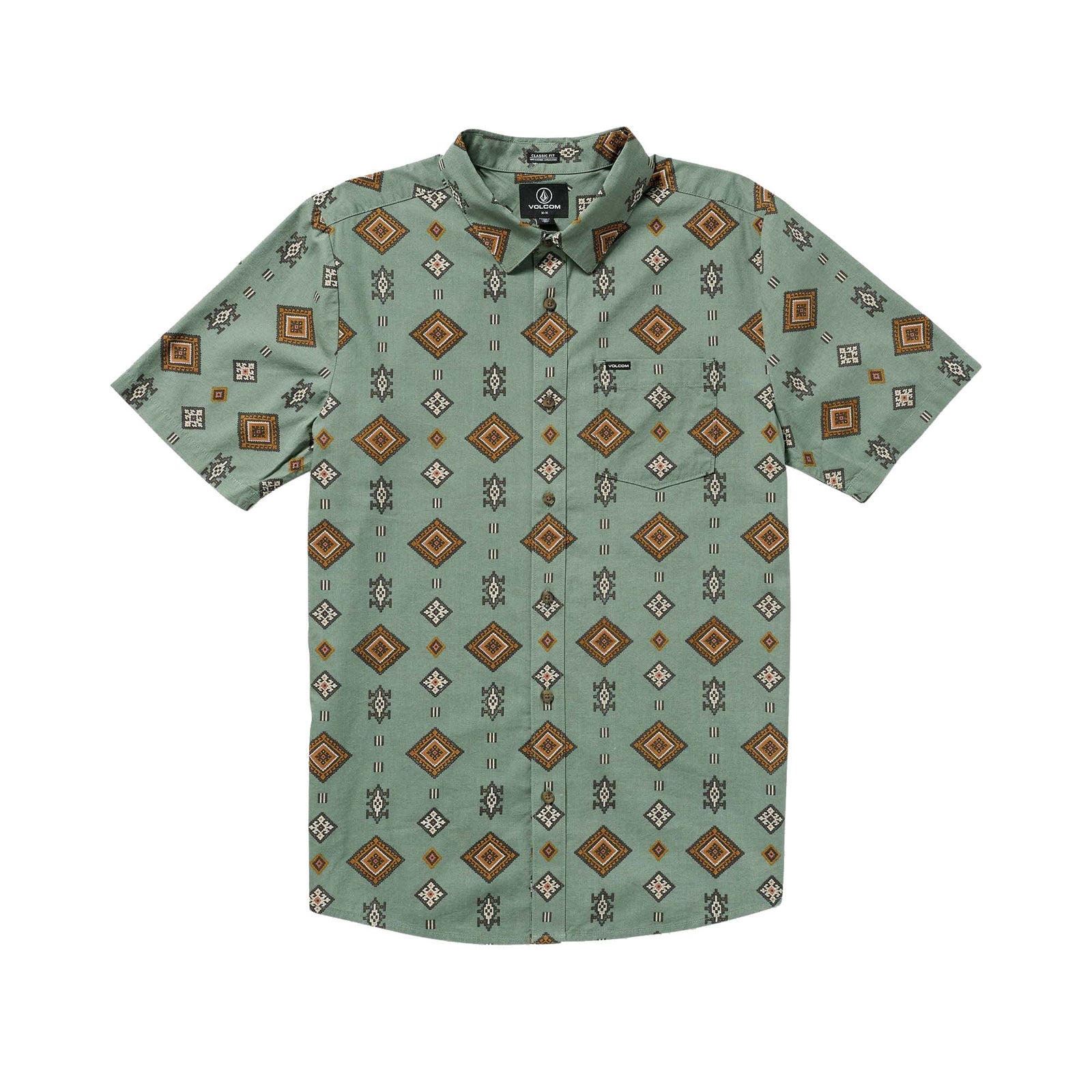 Volcom Desert Dobby Men's S/S Dress Shirt - Light Olive