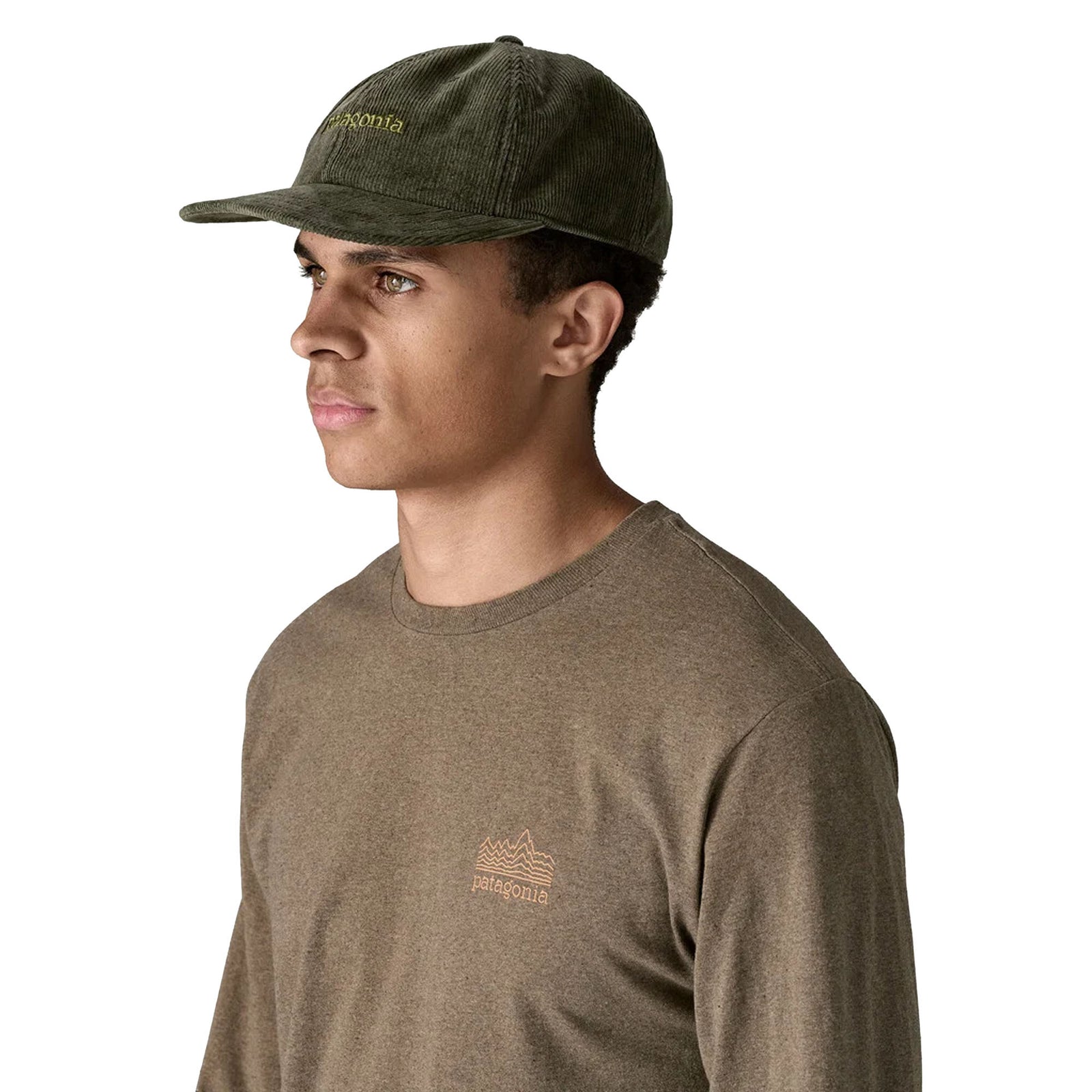 Patagonia Corduroy Men's Hat - Text Logo Old Growth Green