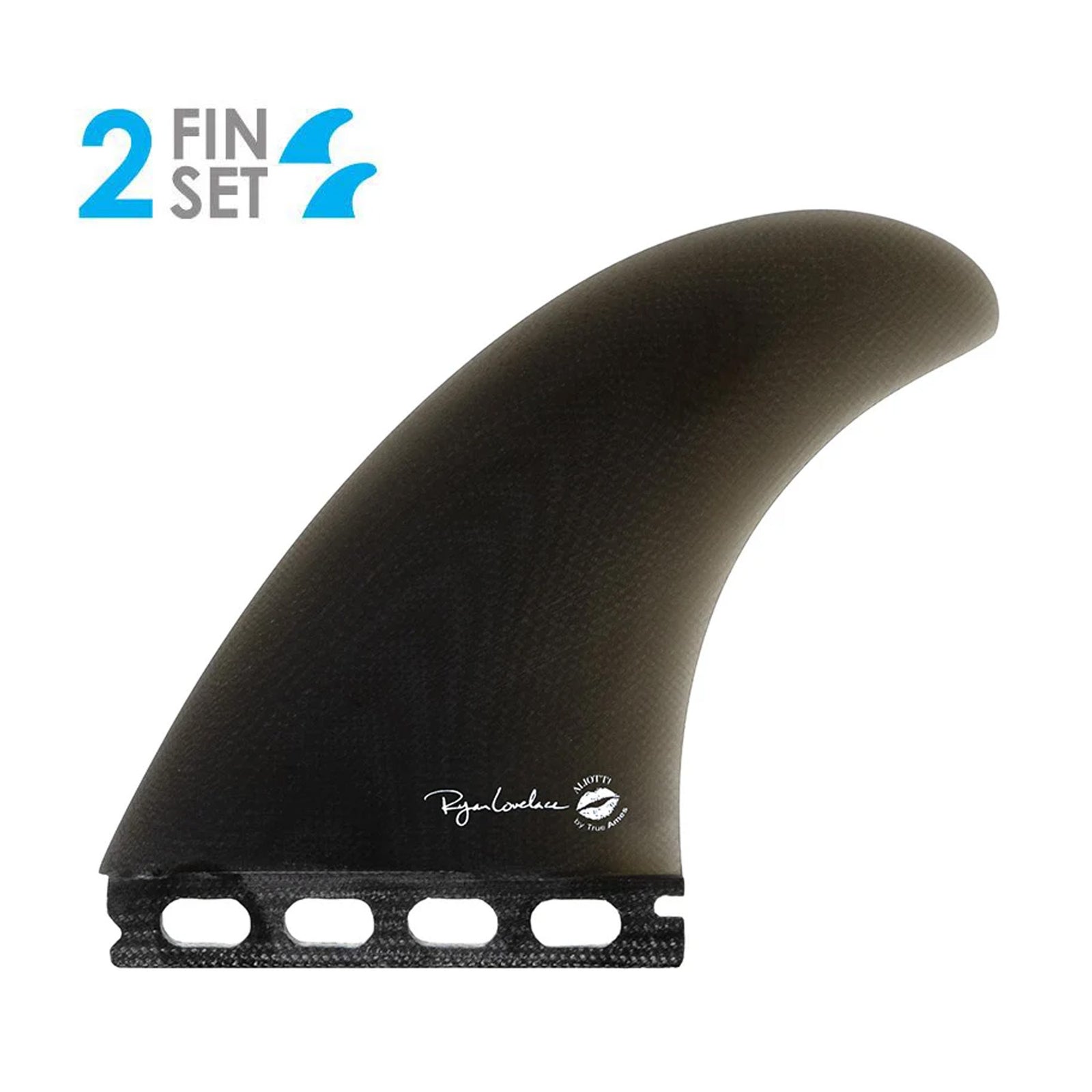 True Ames Lovelace x William Aliotti Twin Futures Surfboard Fins - Smoke