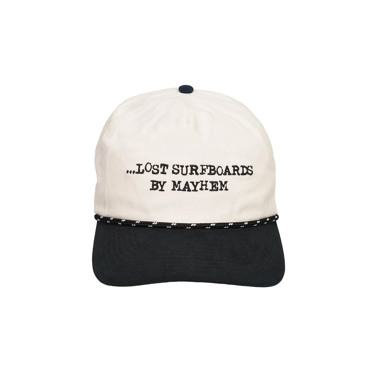 Lost Mayhem Text Snapback Men's Hat - White