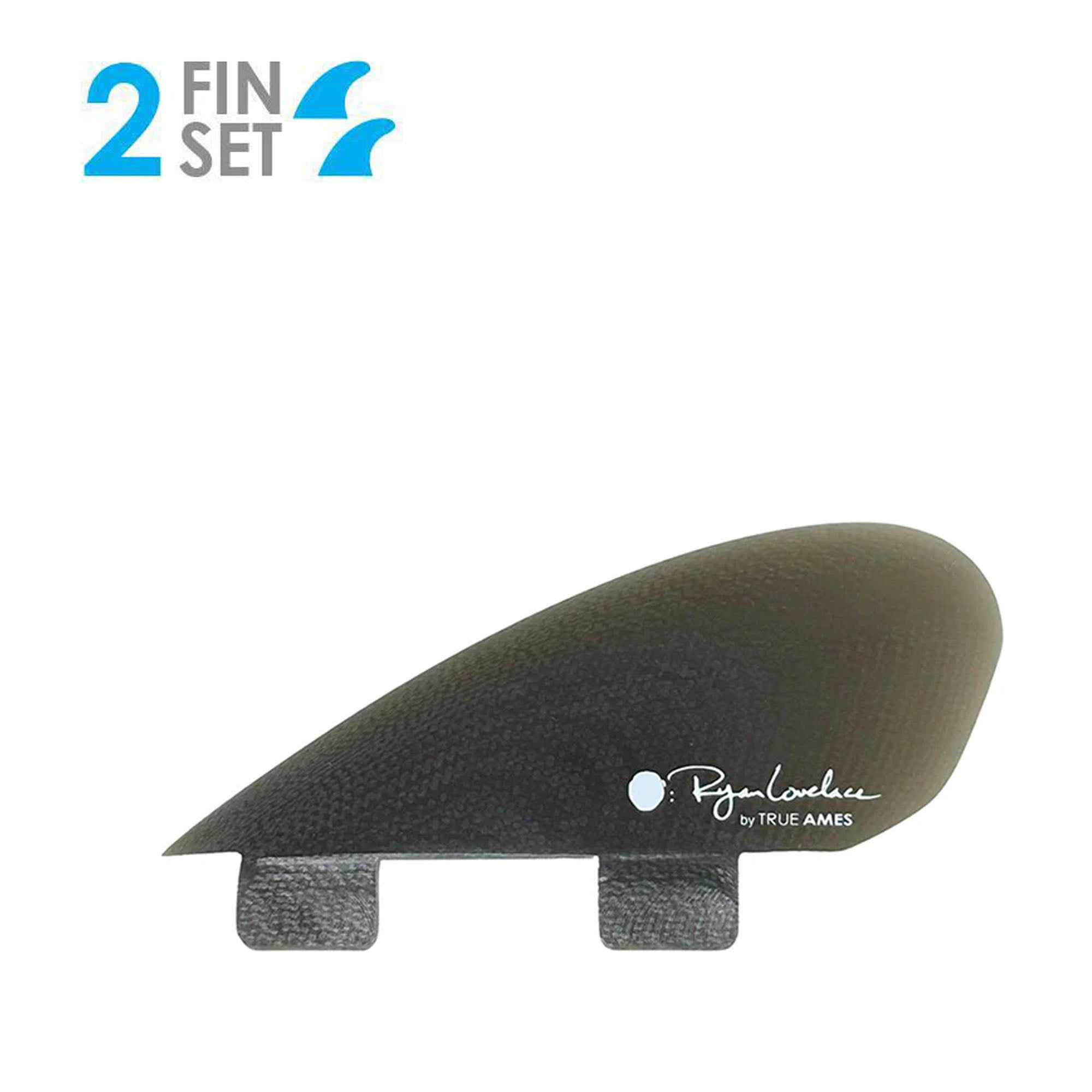 True Ames Lovelace Side Runners Futures Fin Set - Smoke