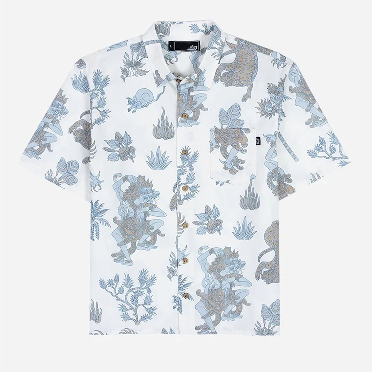 Lost Sundowners Woven Men's S/S Dress Shirt - Vintage White