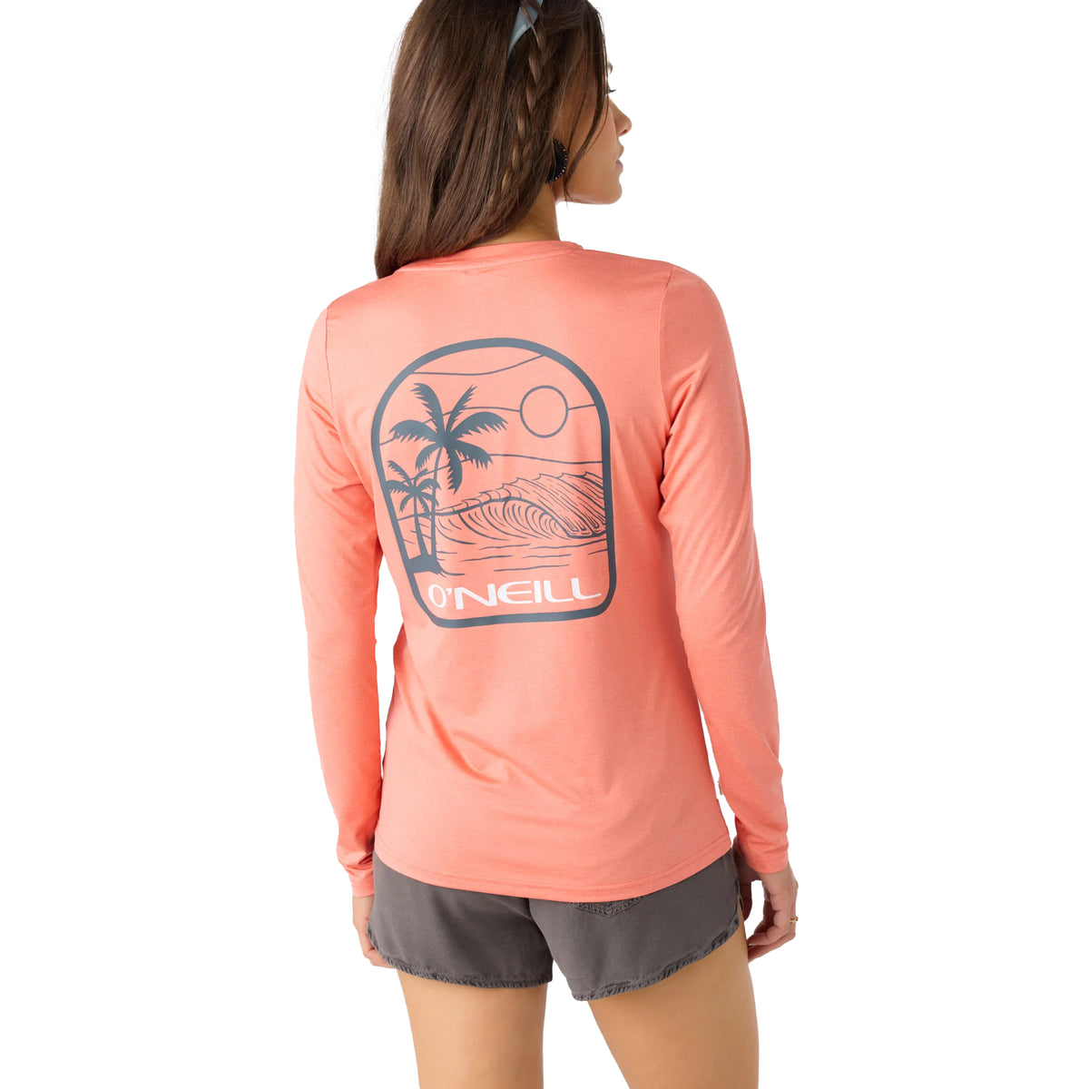 O'Neill Breezy UPF Women's L/S Sun Shirt - Heather Peach Echo