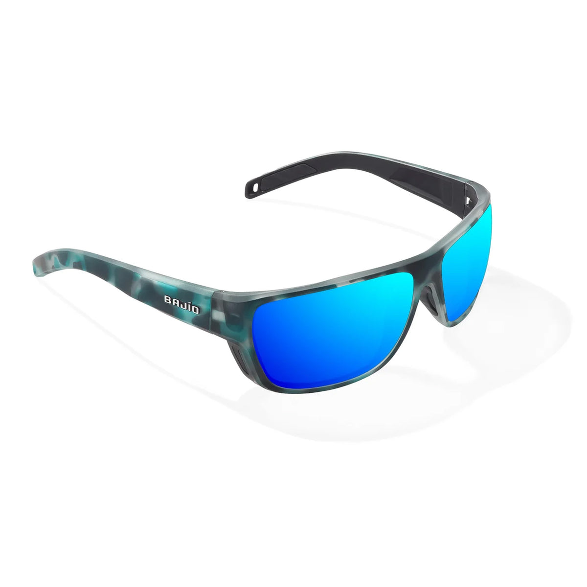 Bajio Rigolets Small Men's Sunglasses - Light Blue Matte/Blue Mirror Polarized