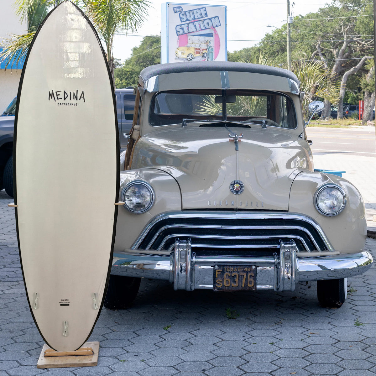 Medina Old News 6'4 Soft Surfboard - Black/White