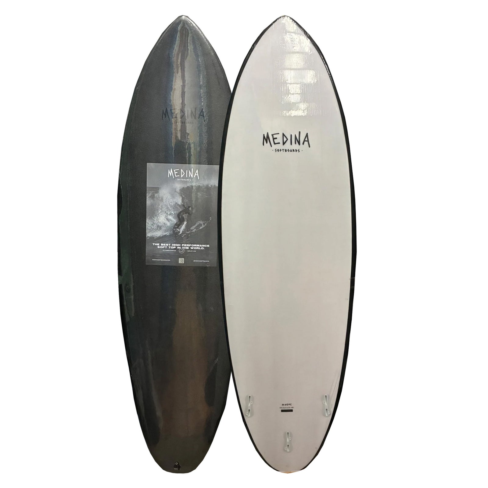 Medina Old News 6'4 Soft Surfboard - Black/White