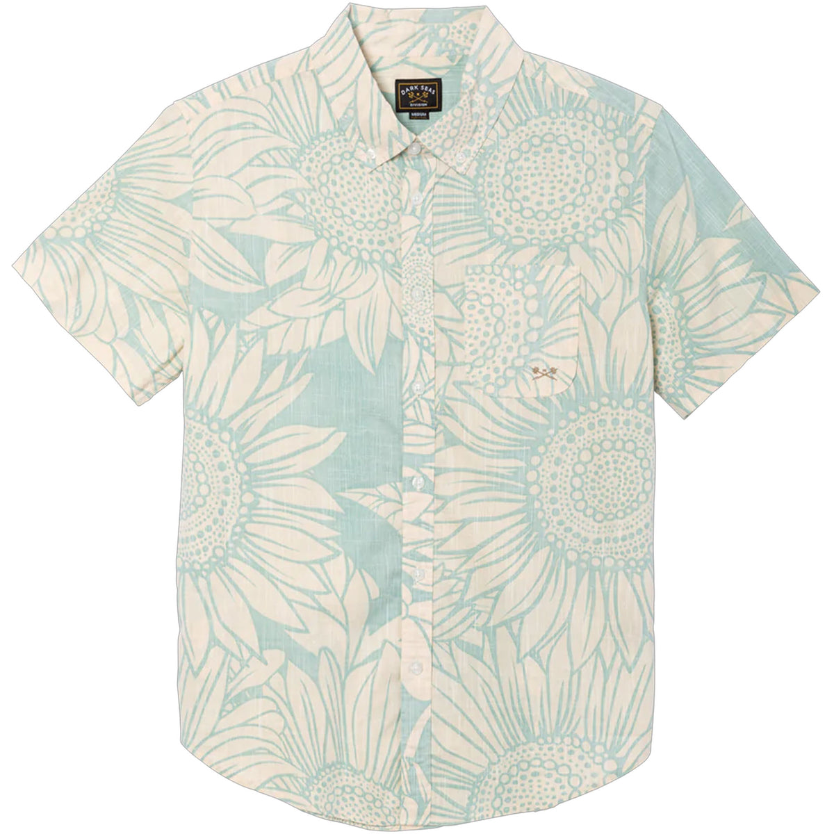 Dark Seas Merle Woven Men's S/S Dress Shirt - Turquoise