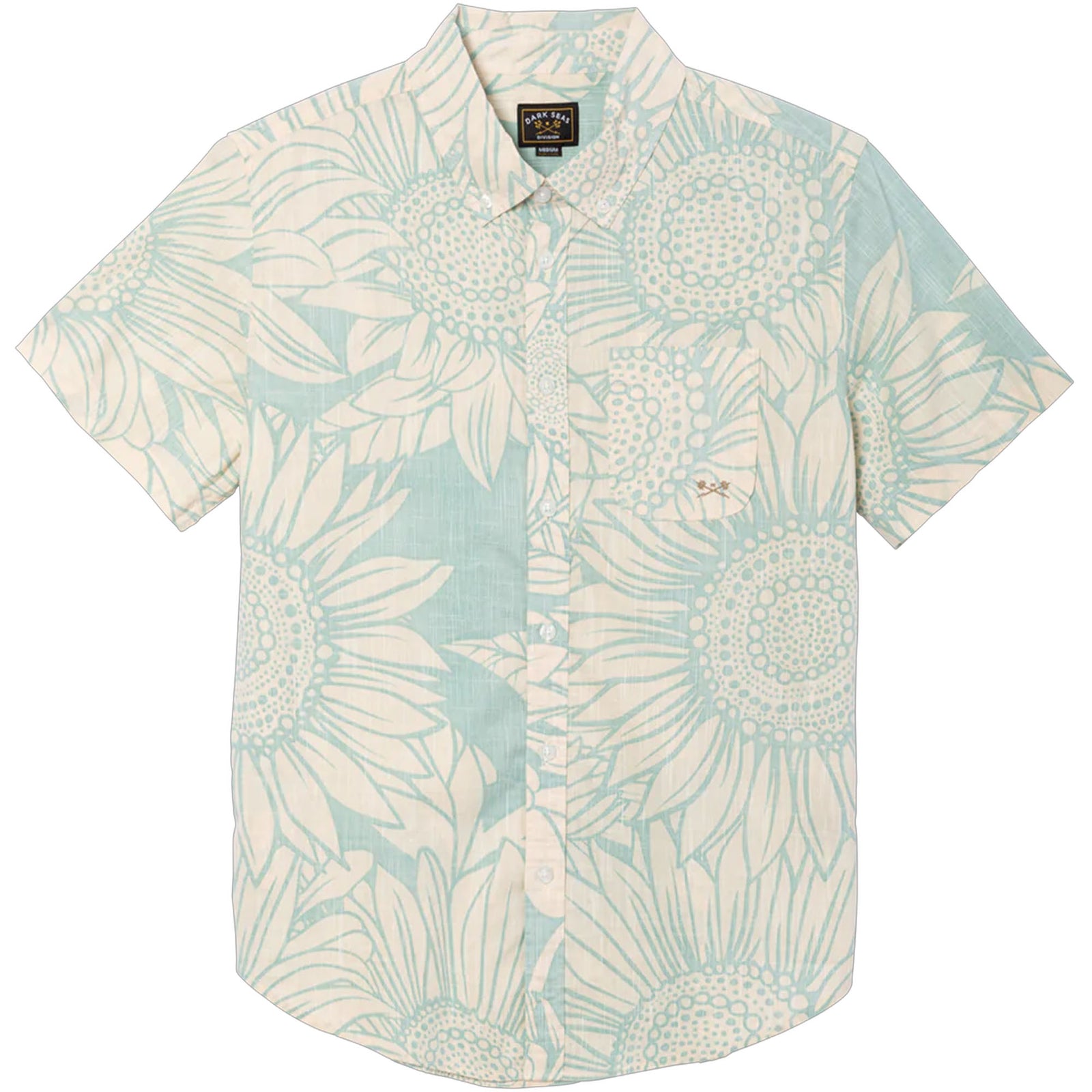 Dark Seas Merle Woven Men's S/S Dress Shirt - Turquoise