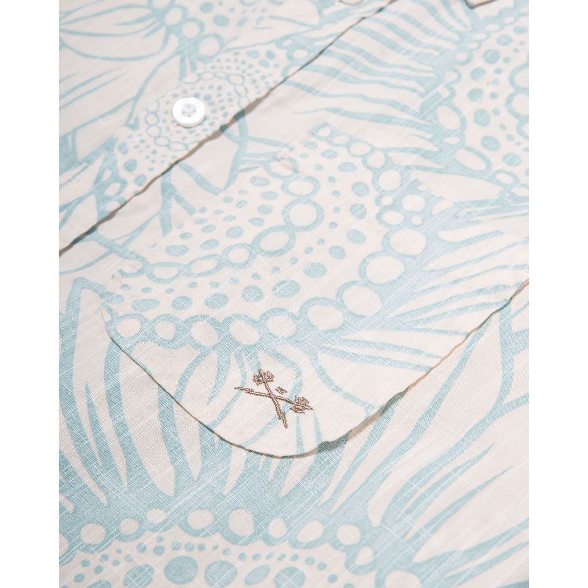 Dark Seas Merle Woven Men's S/S Dress Shirt - Turquoise
