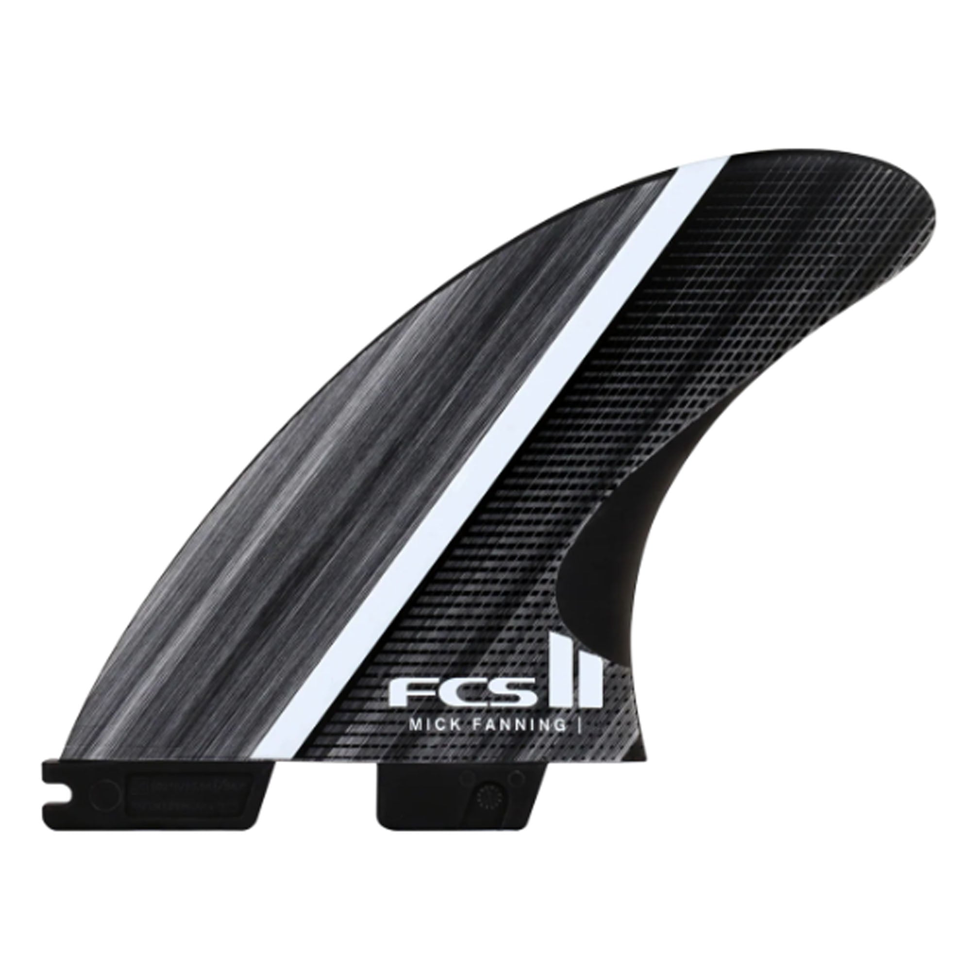 FCS II Mick Fanning Glass Fibre Fusion Thruster Fin Set - Large/Smoke White