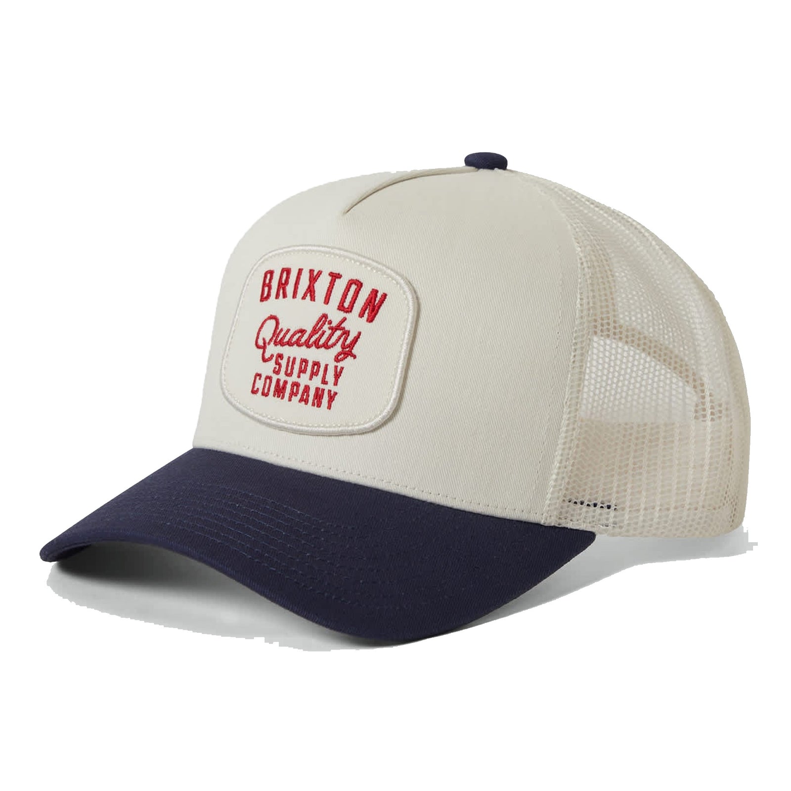 Brixton Hubal NetPlus Trucker Men's Hat - Off White/Midnight Blue
