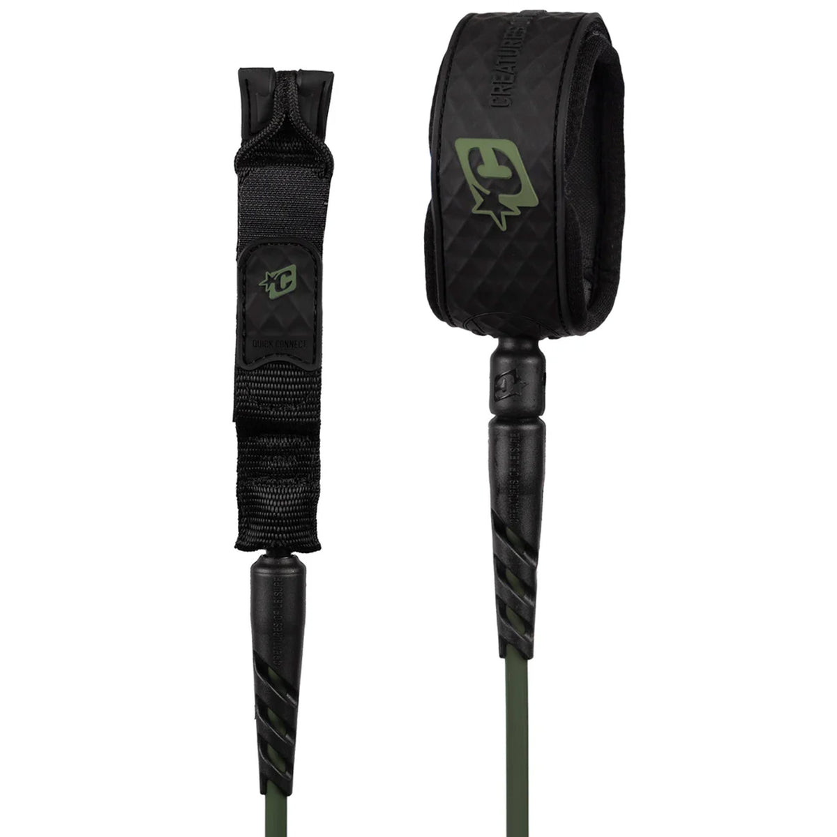 Creatures of Leisure Reliance 2.0 Medium Duty Surfboard Leash - 6'/Military Black
