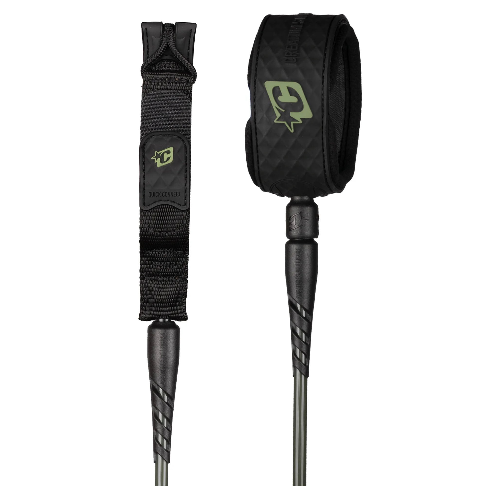 Creatures of Leisure Reliance 2.0 Standard Duty Surfboard Leash - 6'/Military Black