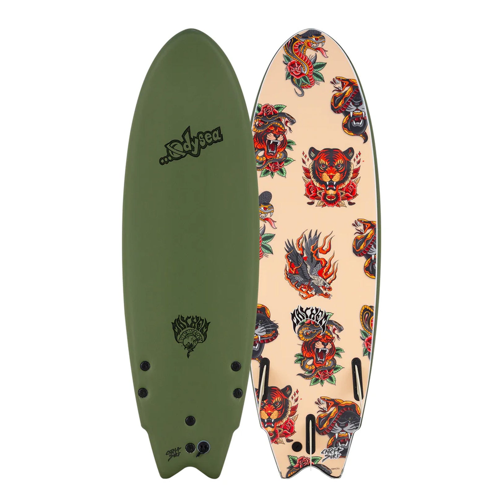 Catch Surf ...Lost® RNF Ryder Biolos 5'5 Soft Surfboard - Military Green