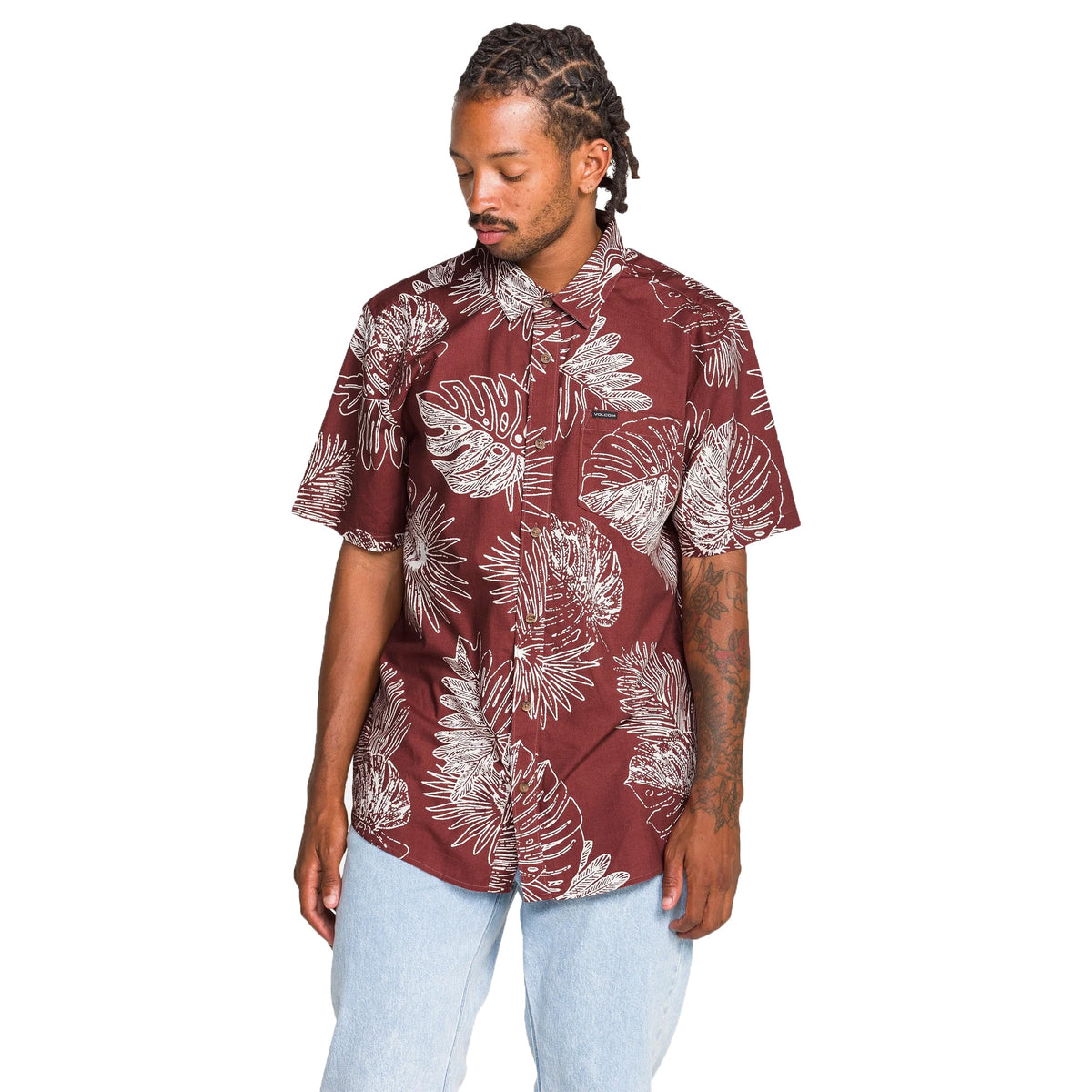 Volcom Monsterious Men's S/S Dress Shirt - Apple Butter