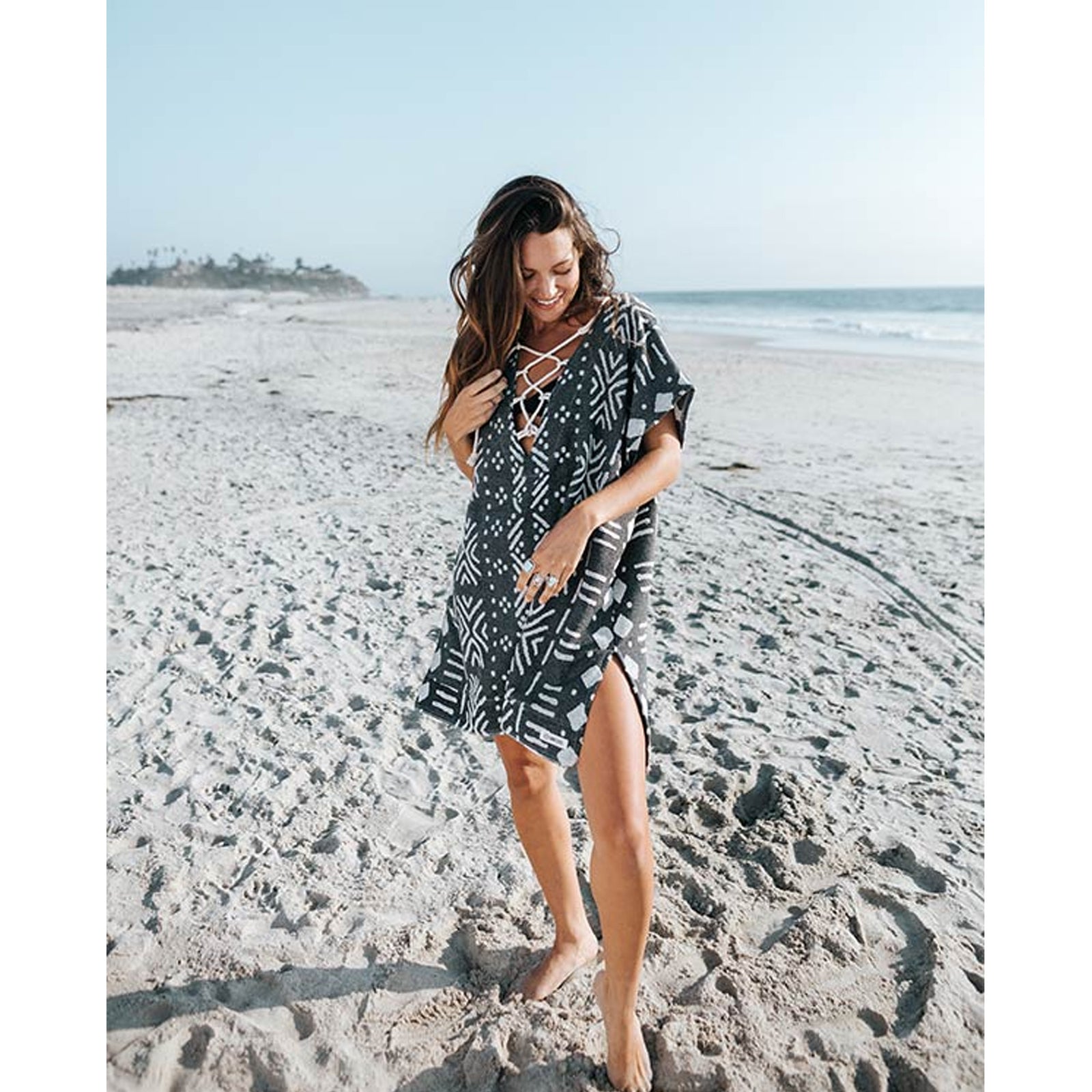 Sand Cloud Adobe Mudcloth Women's Cover Up - Black