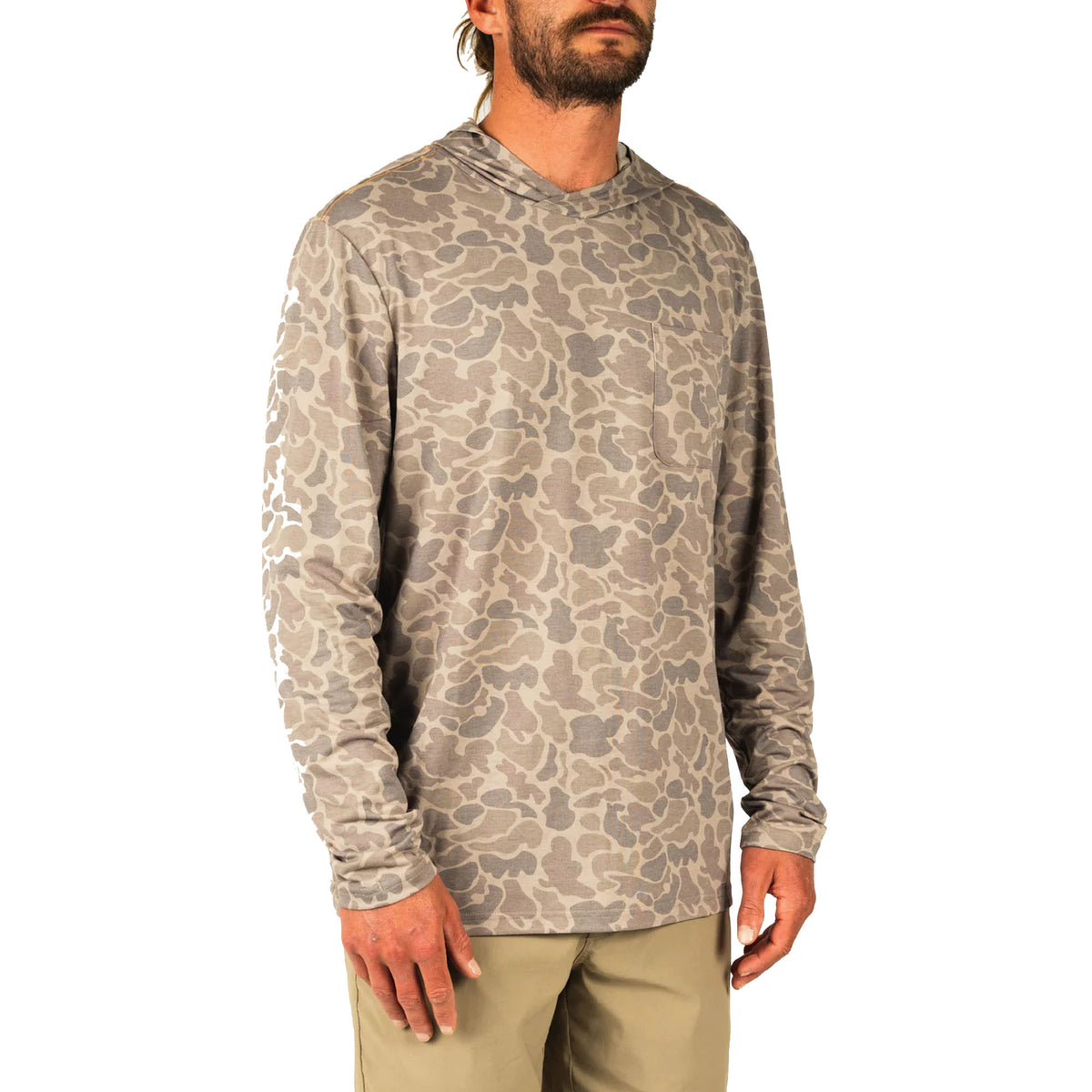 Marsh Wear Buxton Hagood Performance Men's L/S Hoodie - Khaki Mallard Camo