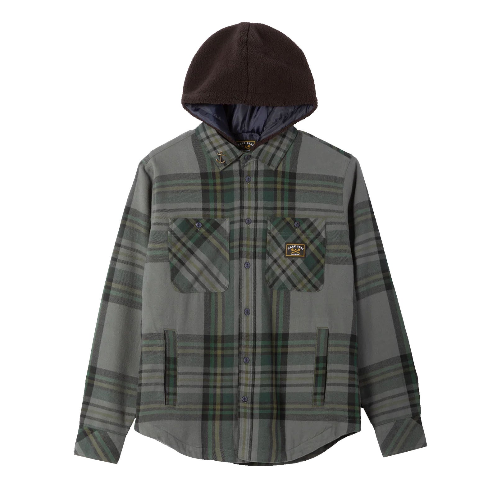Dark Seas Lytle Hooded Men's L/S Flannel - Navy