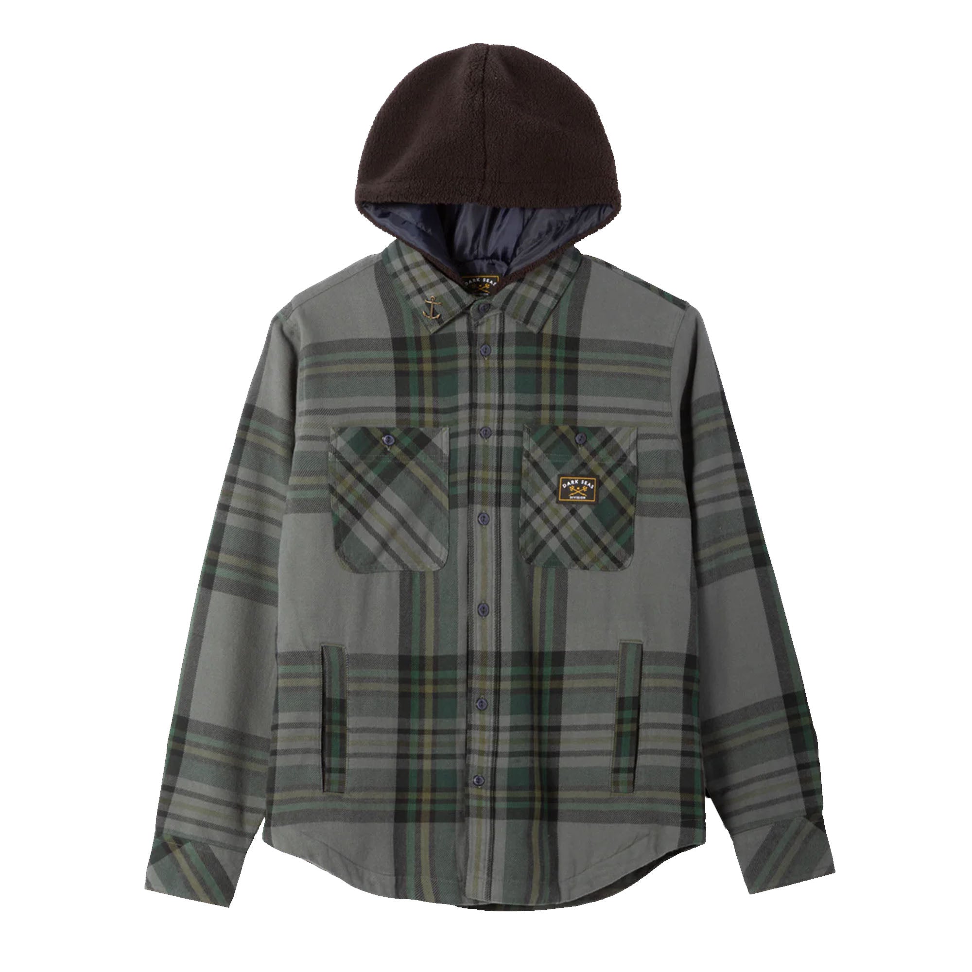 Dark Seas Lytle Hooded Men's L/S Flannel - Navy
