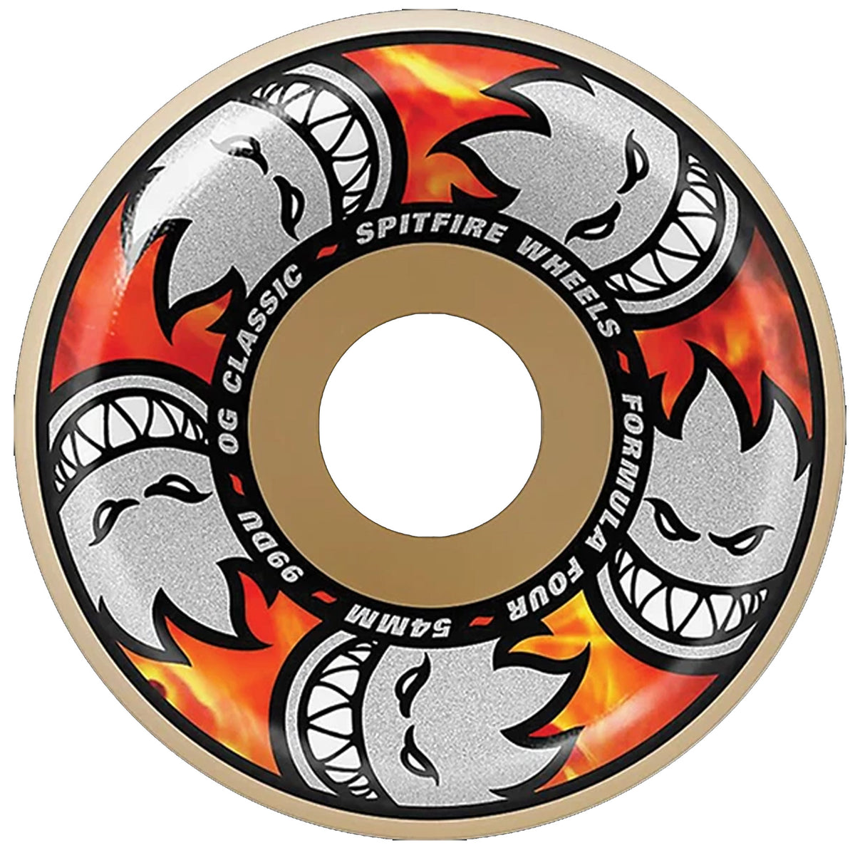 Spitfire F4 Multiball OG Classic 54mm 99a Skateboard Wheels - Natural