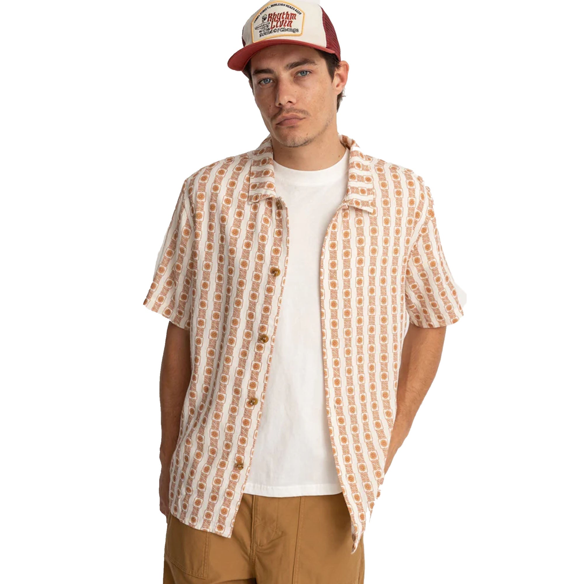 Rhythm Tile Stripe Men's S/S Dress Shirt