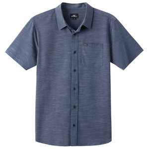 O'Neill UPF Slub Solid Standard Fit Men's S/S Dress Shirt - Navy