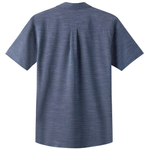O'Neill UPF Slub Solid Standard Fit Men's S/S Dress Shirt - Navy