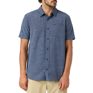 O'Neill UPF Slub Solid Standard Fit Men's S/S Dress Shirt - Navy