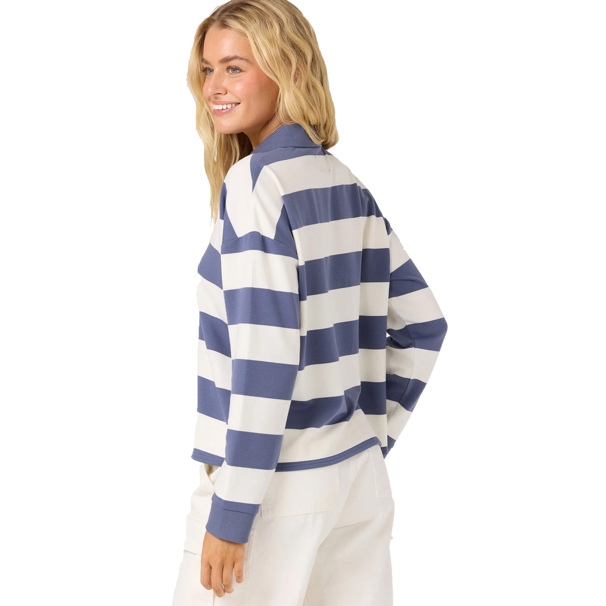 O'Neill O'Riginals Kyra Crop Polo Women's L/S Shirt - Nightshadow Blue