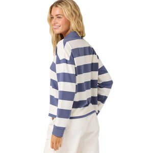 O'Neill O'Riginals Kyra Crop Polo Women's L/S Shirt - Nightshadow Blue