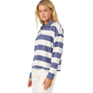 O'Neill O'Riginals Kyra Crop Polo Women's L/S Shirt - Nightshadow Blue