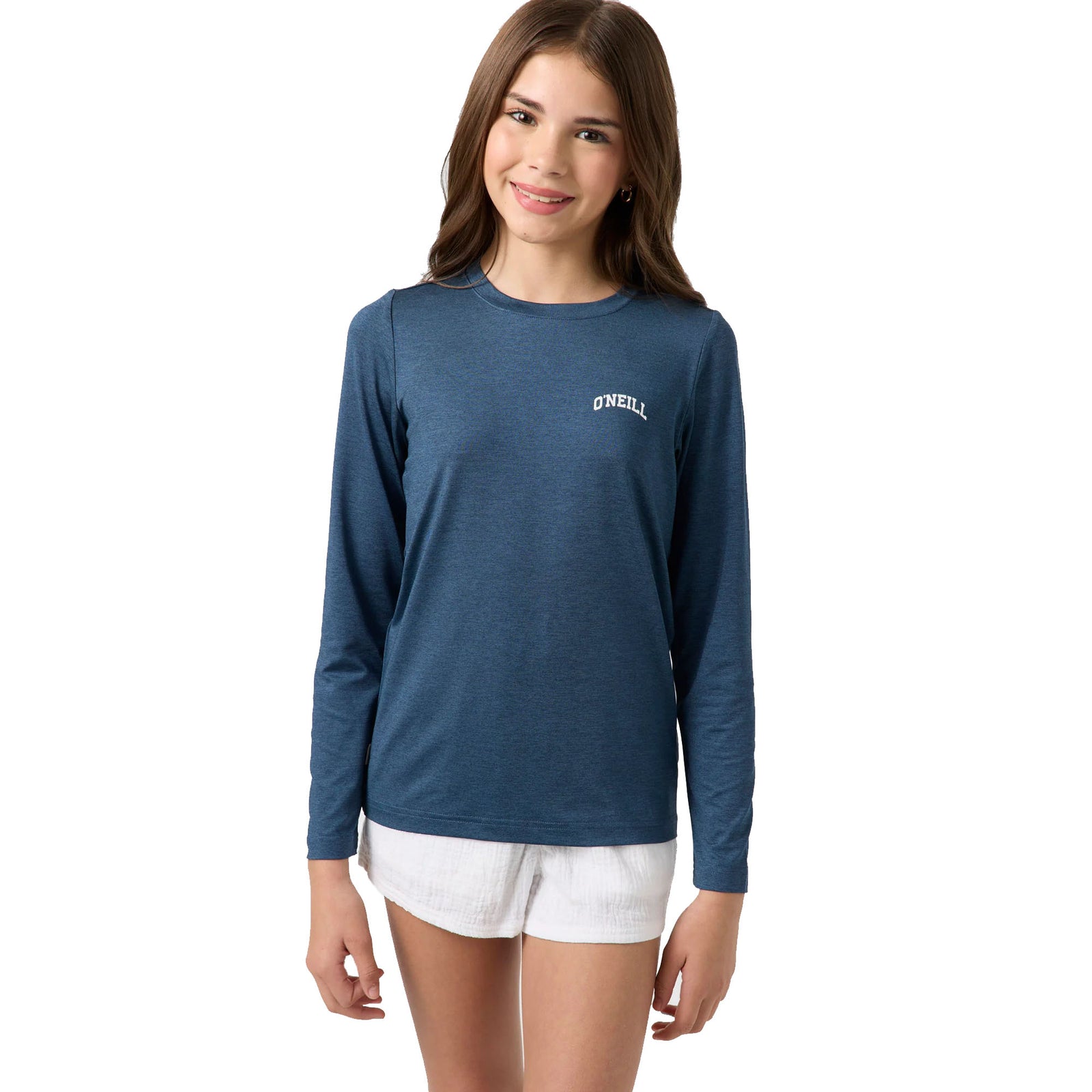 O'Neill Breezy UPF Youth Girls L/S Rash Guard - Heather Navy