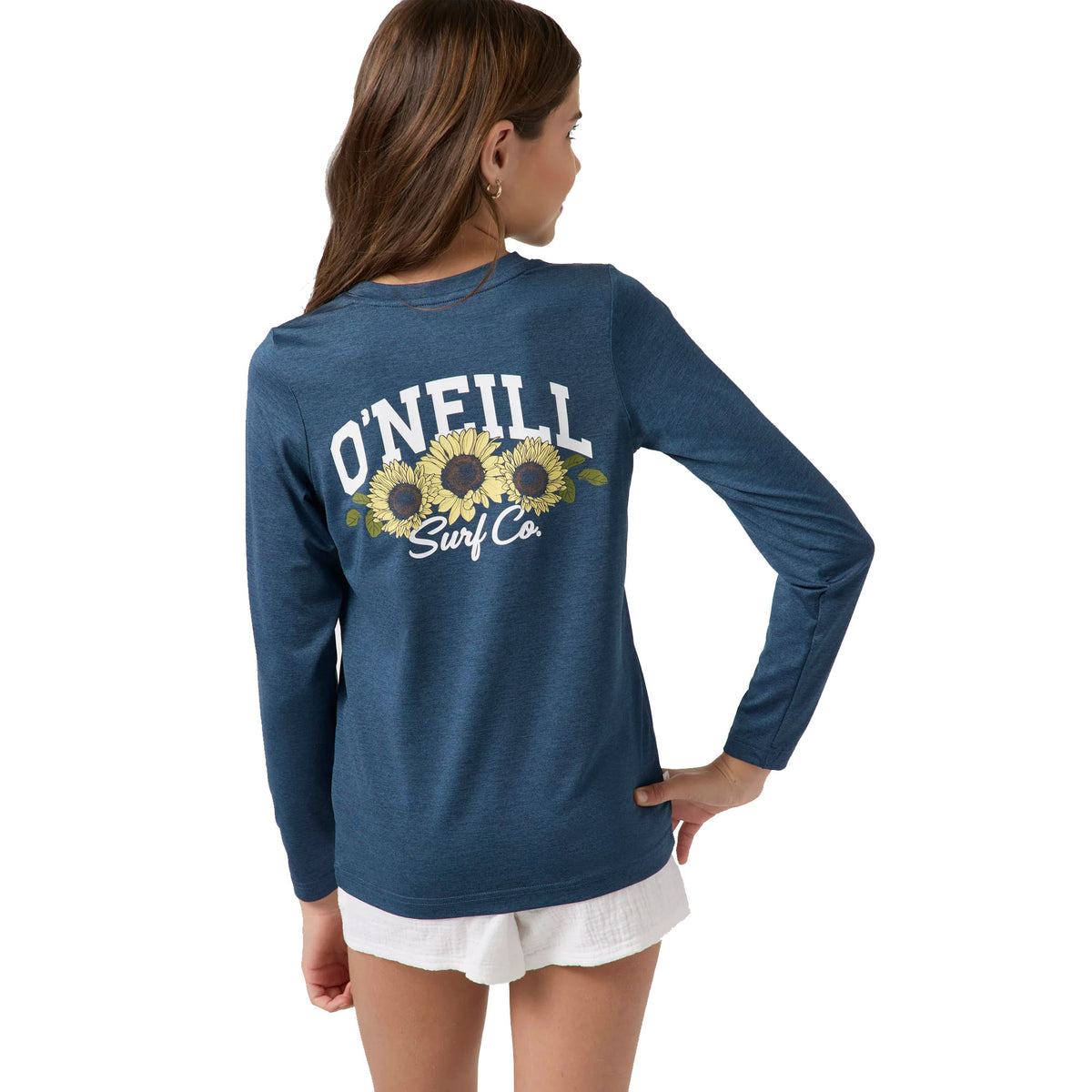 O'Neill Breezy UPF Youth Girls L/S Rash Guard - Heather Navy