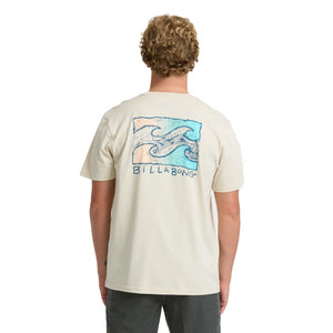 Billabong Crayon Wave Premium Cotton Graphic Men's S/S T-Shirt - Oatmeal