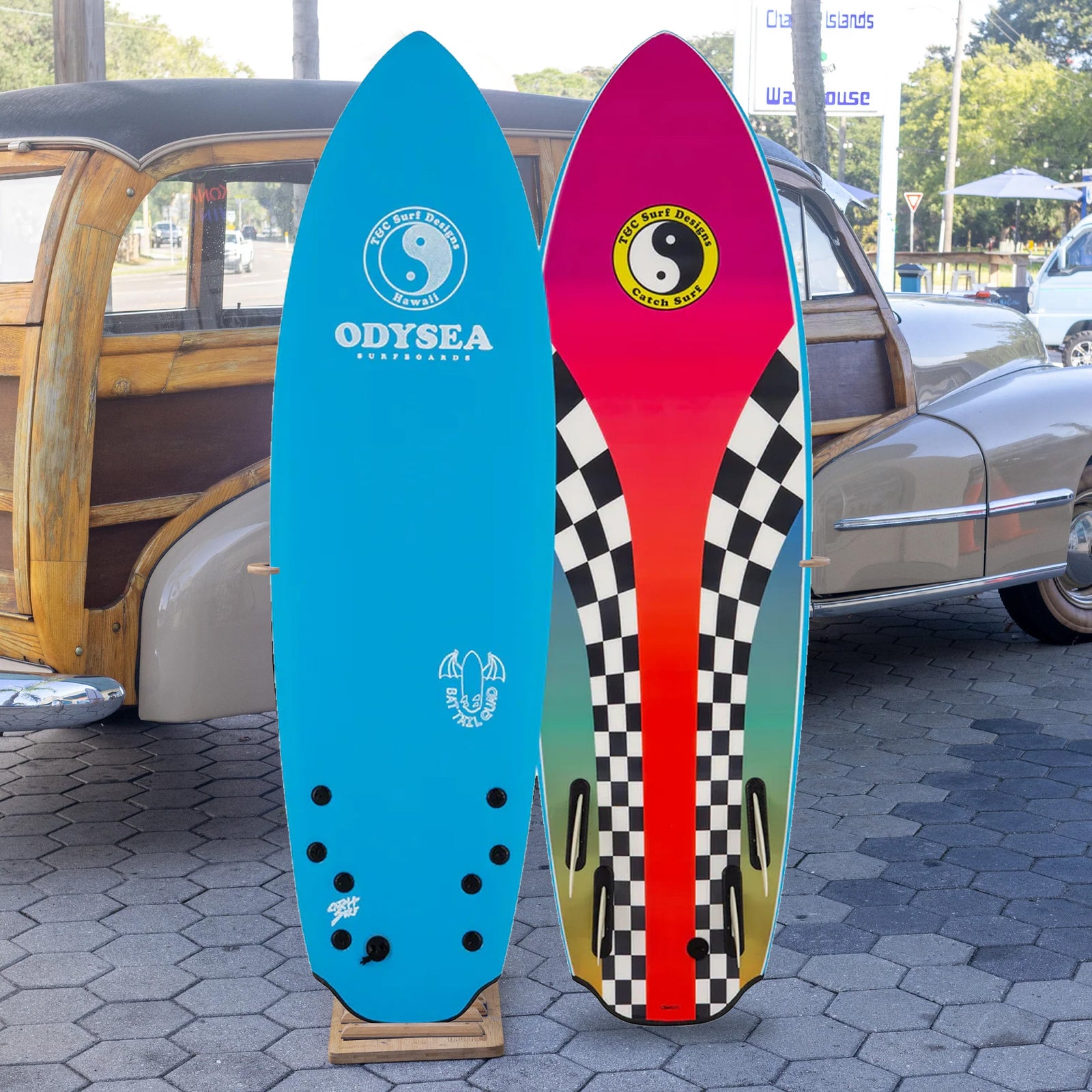 Catch Surf T&C Surf Designs® Bat Tail 5'8 Quad Soft Surfboard - Blue