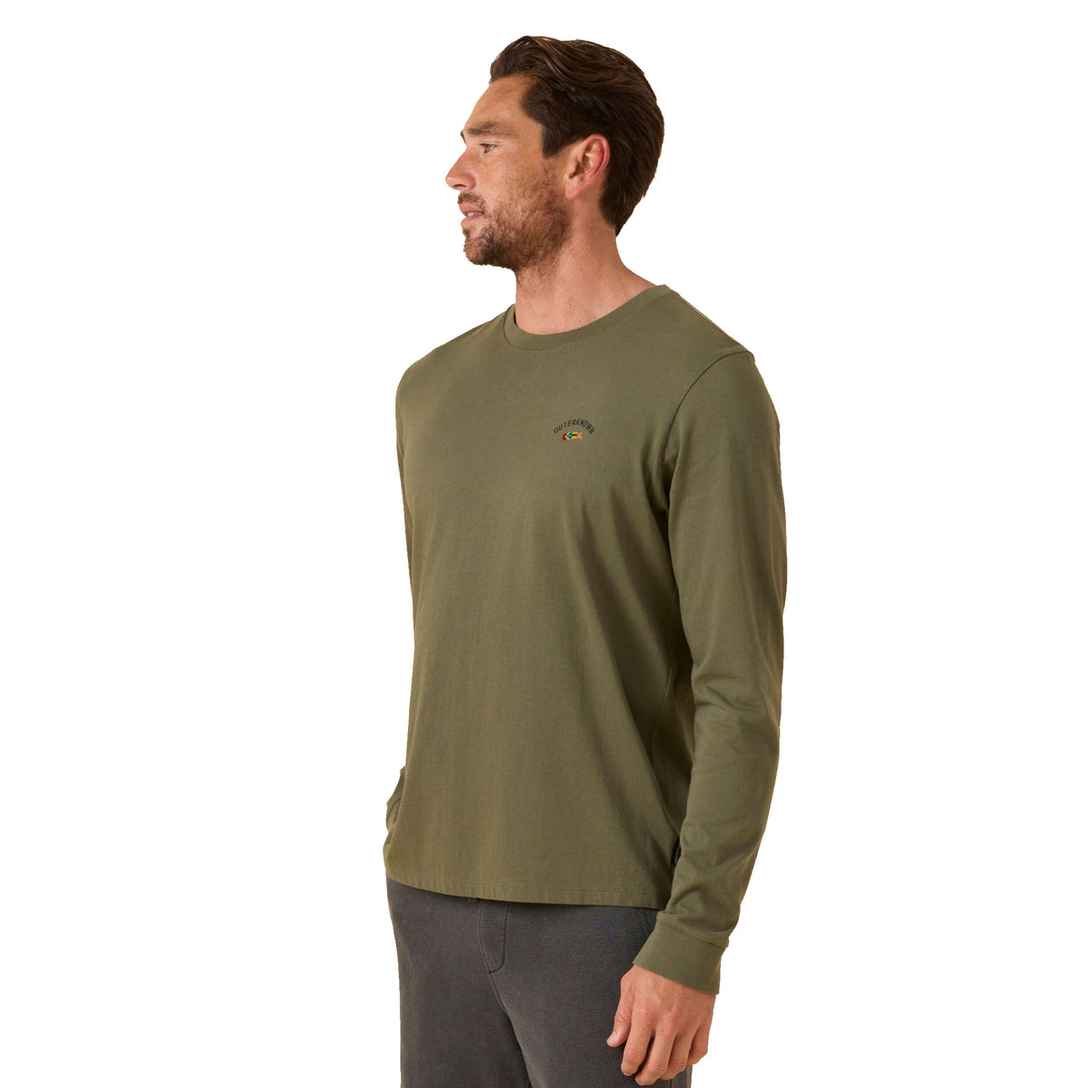 Outerknown Journey Fish L/S Men's Shirt - Olive Night