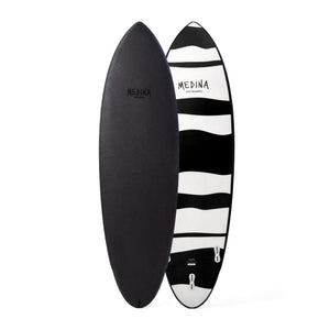 Medina Old News 6'4 Soft Surfboard - Black/Stripes
