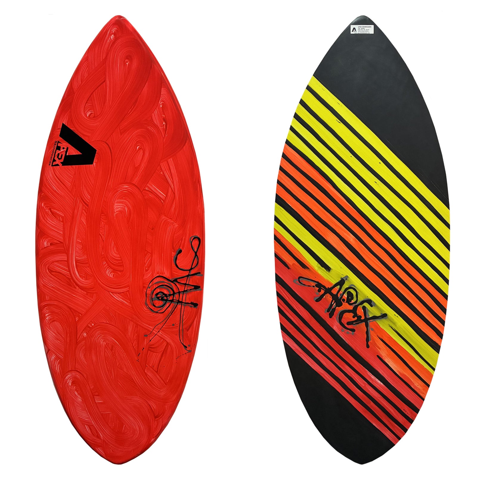 Apex AVAC 54" Skimboard - Orange Swirl/Stripes