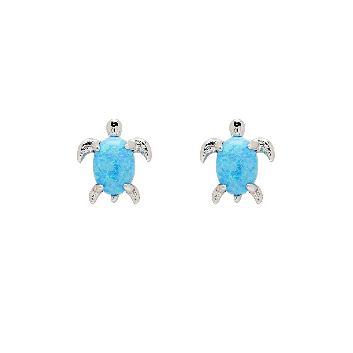 Pura Vida Opal Sea Turtle Earrings - Silver