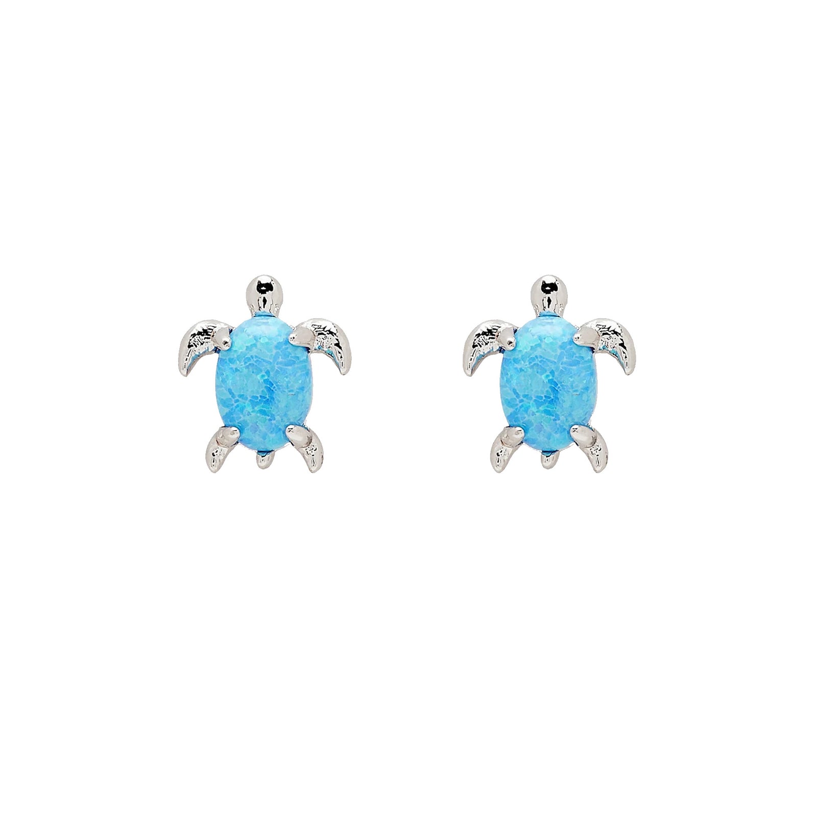 Pura Vida Opal Sea Turtle Earrings - Silver