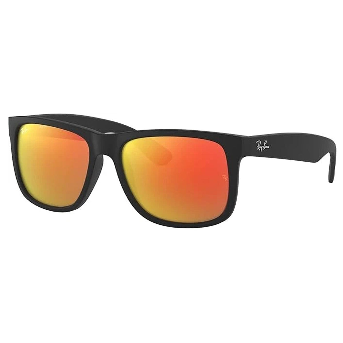 Ray-Ban Justin Classic Men's Sunglasses - Rubber Black/Brown Mirror Orange