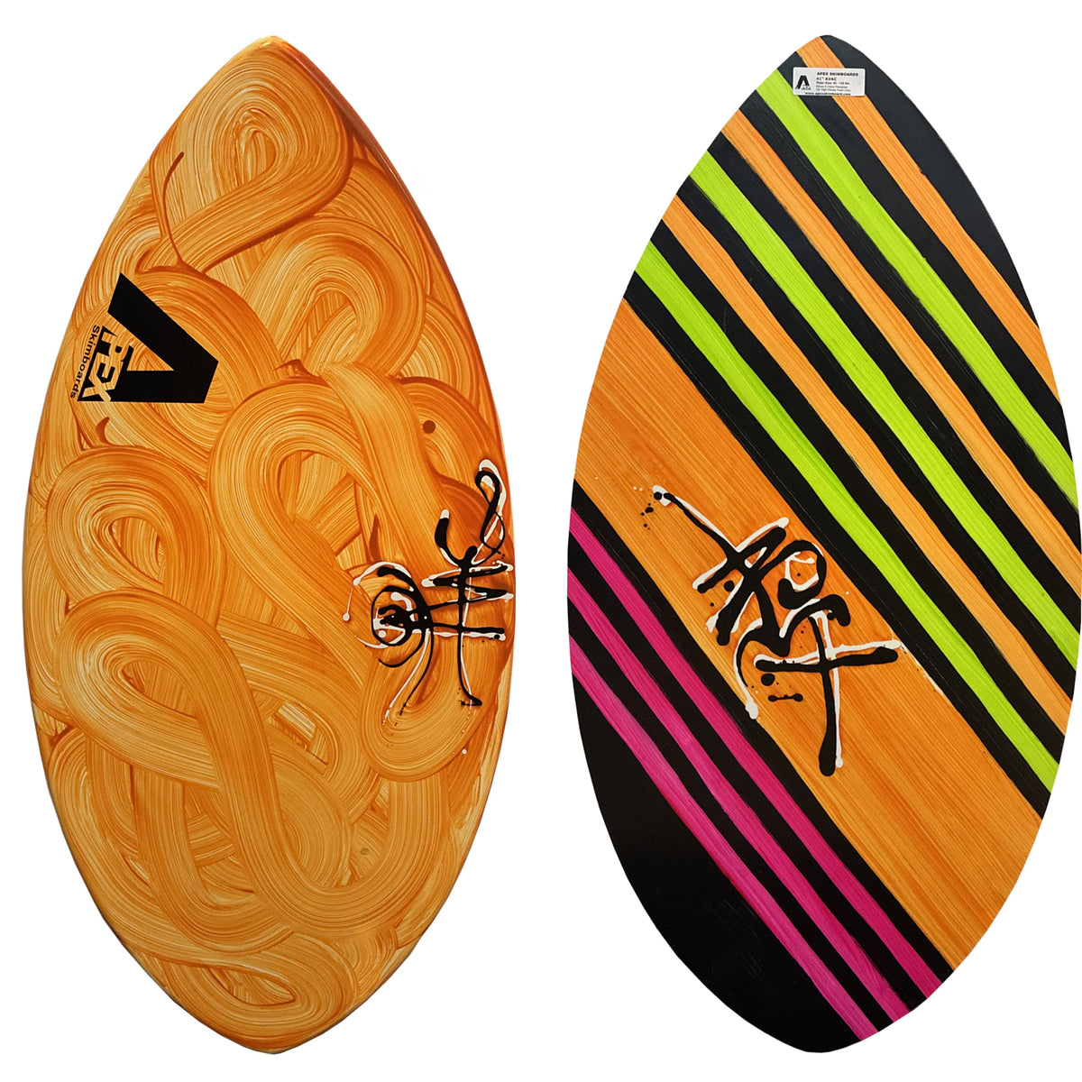 Apex AVAC 41" Skimboard - Tangerine Swirl/Stripes
