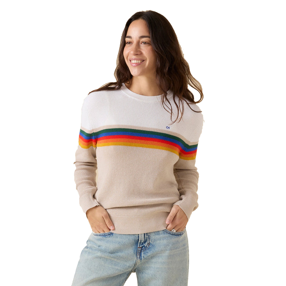 Outerknown Nostalgic Women's L/S Sweater - OK Chroma Rainbow