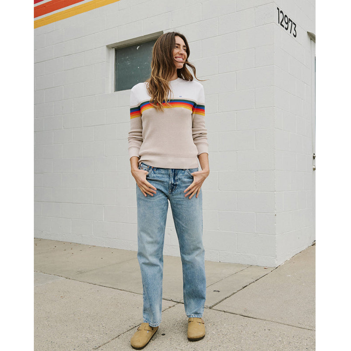 Outerknown Nostalgic Women's L/S Sweater - OK Chroma Rainbow