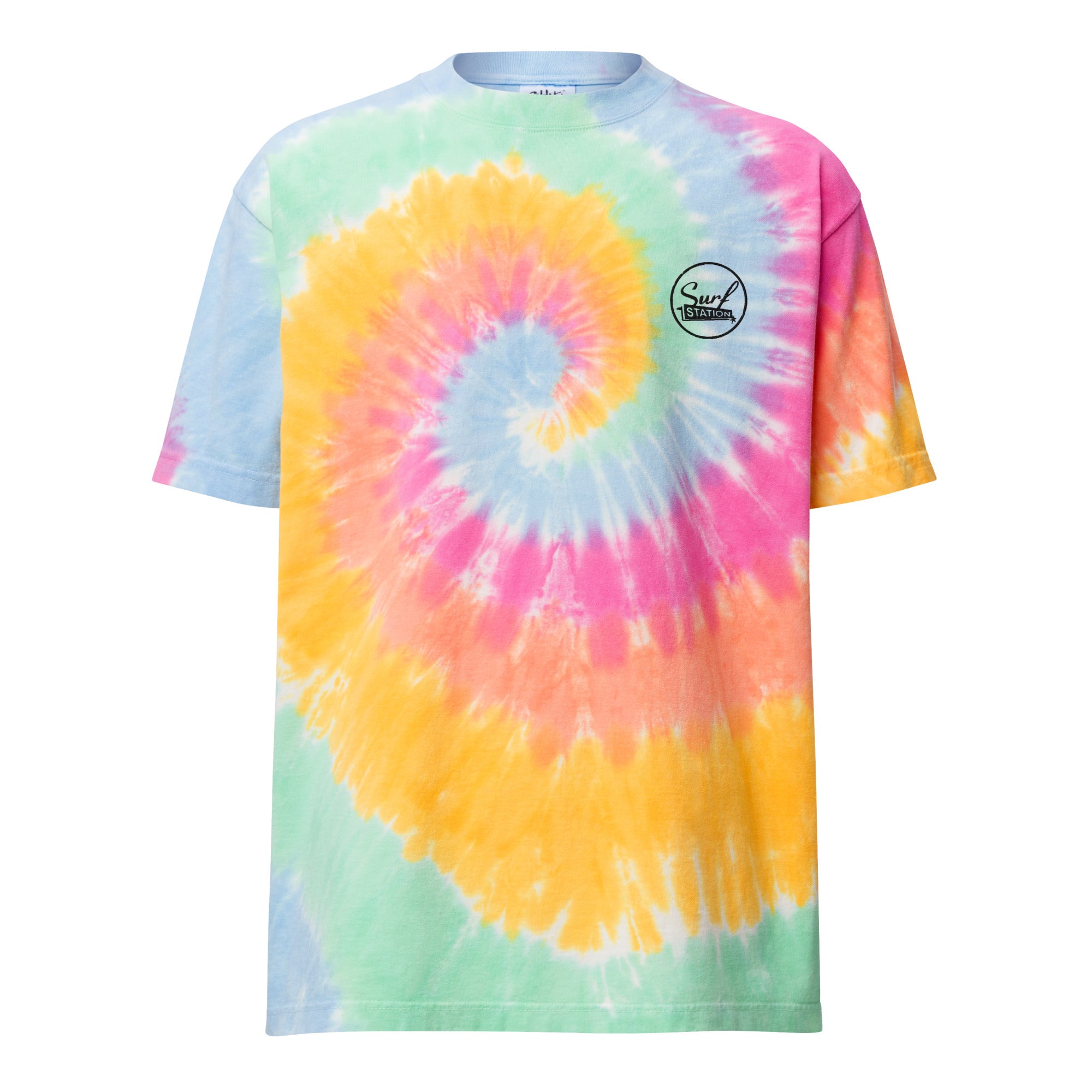 Surf Station Tie Dye Embroidered Vegas Oversized T-Shirt