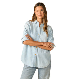Outerknown The Denim Weekend Women's L/S Button Up - Pale Blue