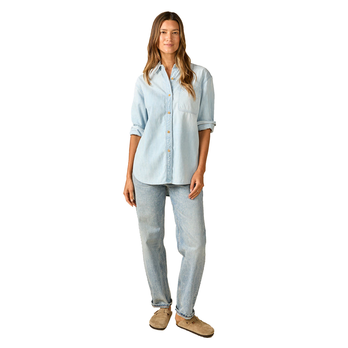 Outerknown The Denim Weekend Women's L/S Button Up - Pale Blue