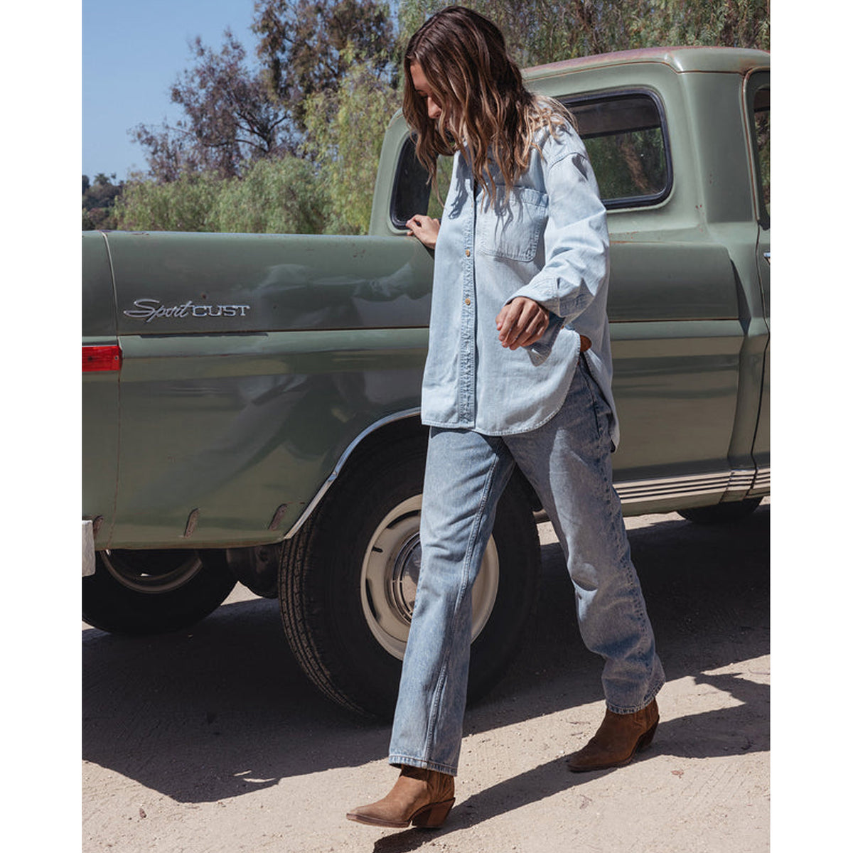 Outerknown The Denim Weekend Women's L/S Button Up - Pale Blue