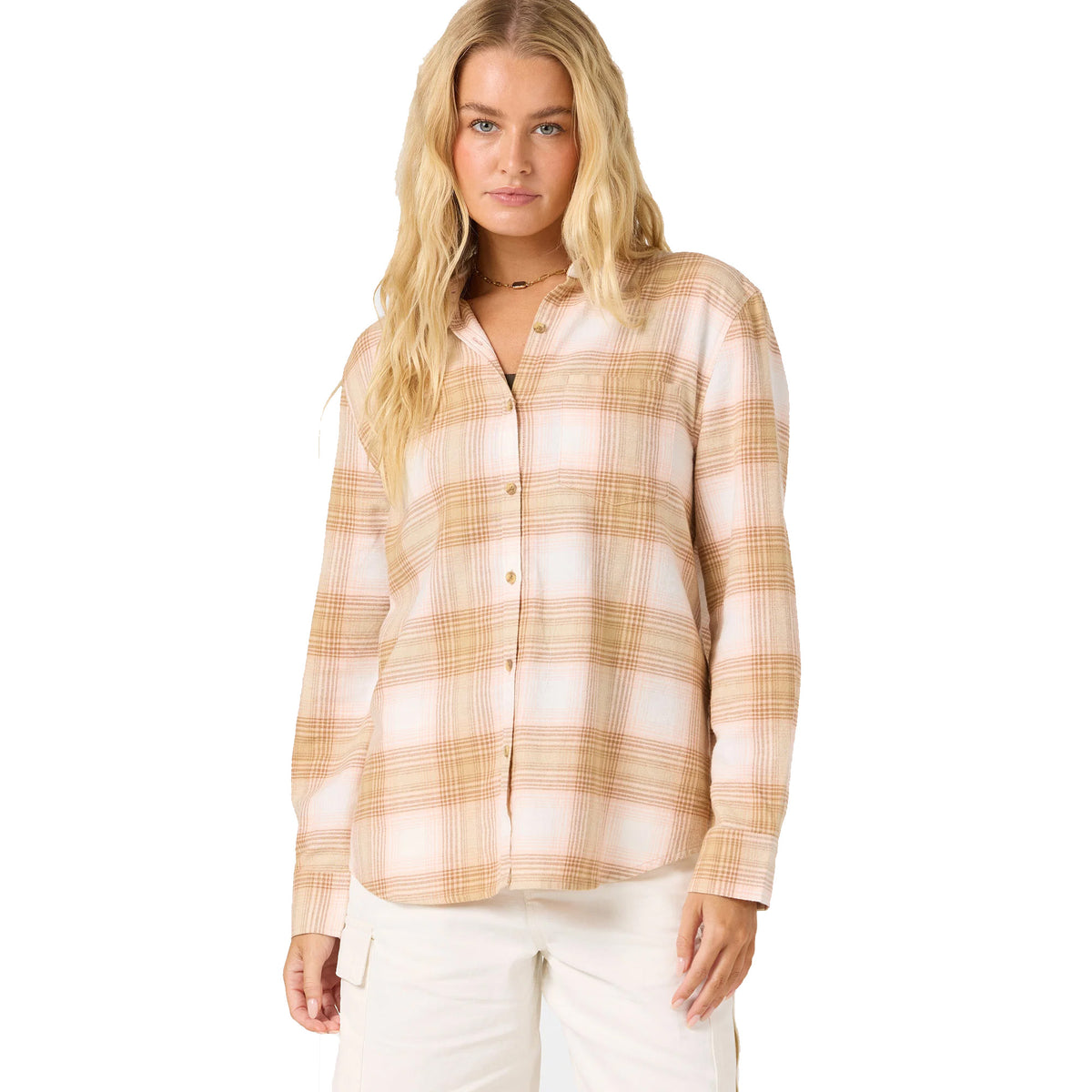 O'Neill Logan Women's L/S Flannel - Peach Light